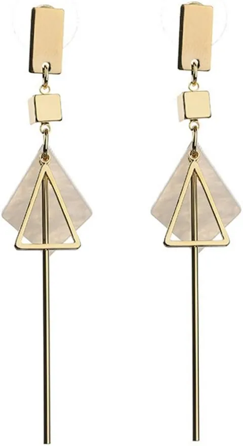 Geometric Triangle Earring Metal Simple Drop Dangle Earring Plating Gold Black Bohemian Dangling Costume Earring For Women Bar Party Fashion Jewelry
