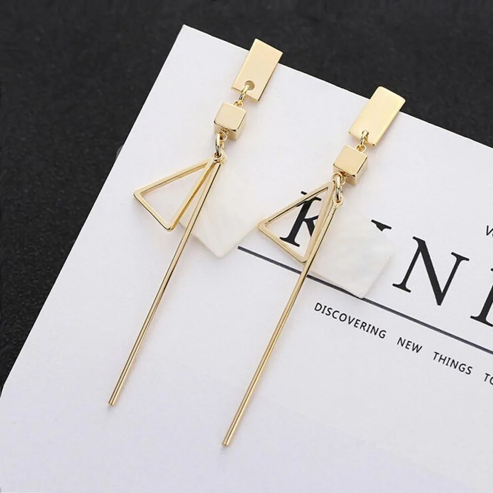 Geometric Triangle Earring Metal Simple Drop Dangle Earring Plating Gold Black Bohemian Dangling Costume Earring For Women Bar Party Fashion Jewelry