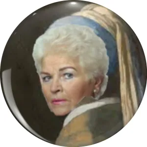 Girl with a Pat Butcher Earring - Funny Pin Lapel Pin Cute Brooch Pins Badges 0.75"