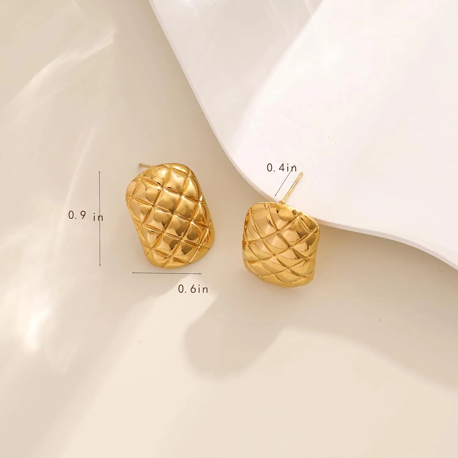 Gold Earrings for Women Trendy, Chunky Gold Statement Earrings 14K/18K Gold Plated Bow Drop Earrings for Women Thick Gold Heart Stud Earrings Square Gold Dangle Earrings Summer Beach Jewelry