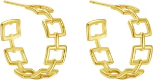 Gold Hoop Earrings for Women Trendy 14k Gold Plated Lightweight Hoop Earrings Gift Jewelry
