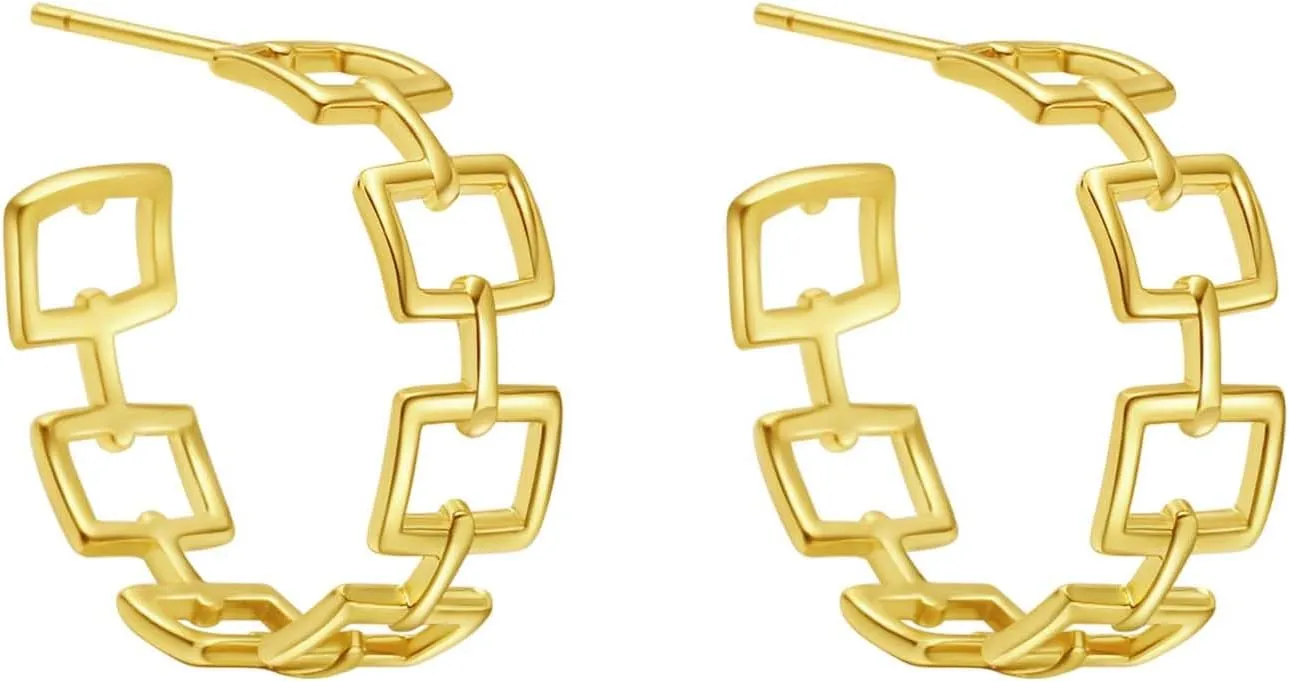 Gold Hoop Earrings for Women Trendy 14k Gold Plated Lightweight Hoop Earrings Gift Jewelry