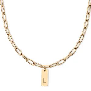 Gold Initial Necklaces for Women Girls, Paperclip Chain Dainty Letter Necklace A - Z Pendant, Trendy Personalized Everyday Jewelry, Monogram Name Teen Gift, 18k Plated Rose Gold Silver Christmas Gift