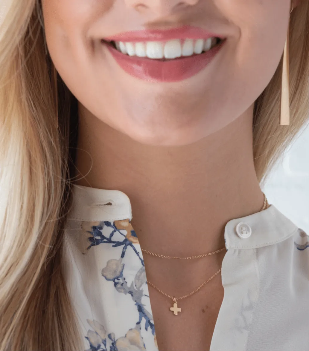 Gold Necklace - Signature Cross Gold Charm | e.newton Designs