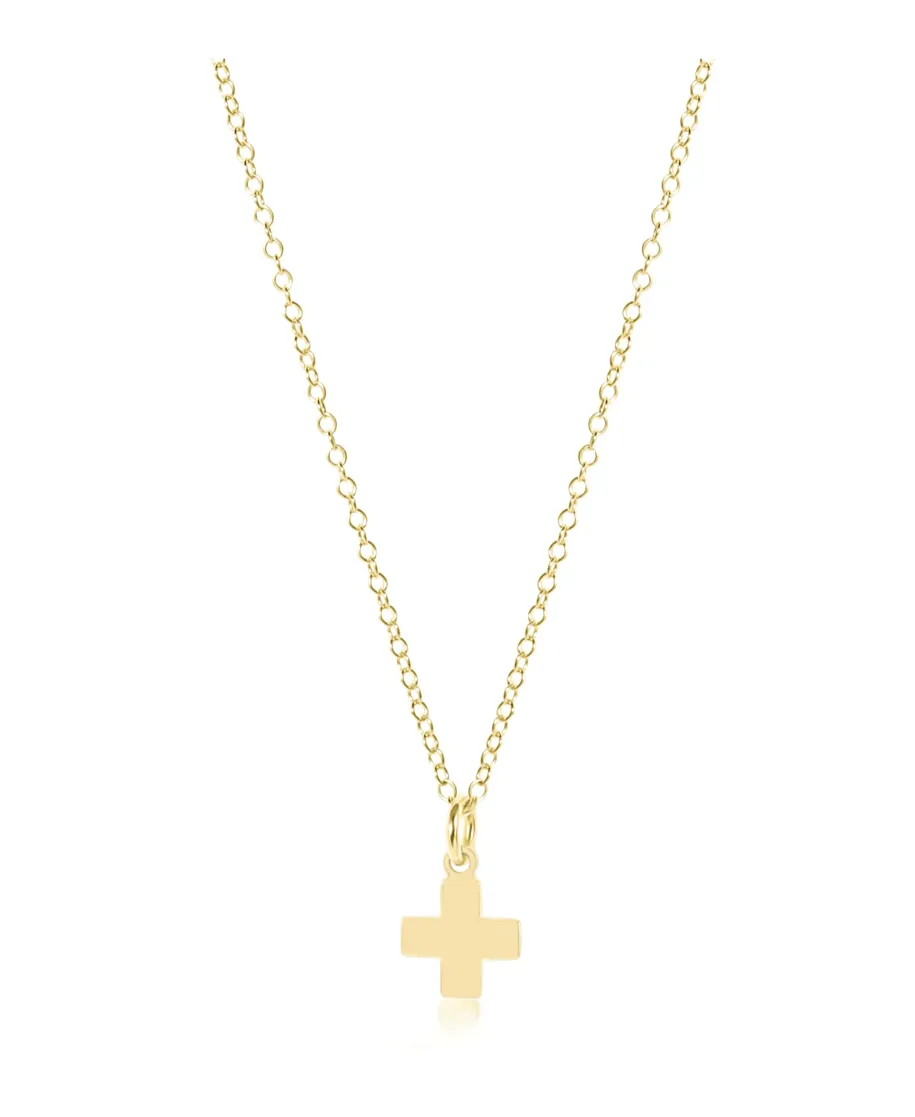 Gold Necklace - Signature Cross Gold Charm | e.newton Designs
