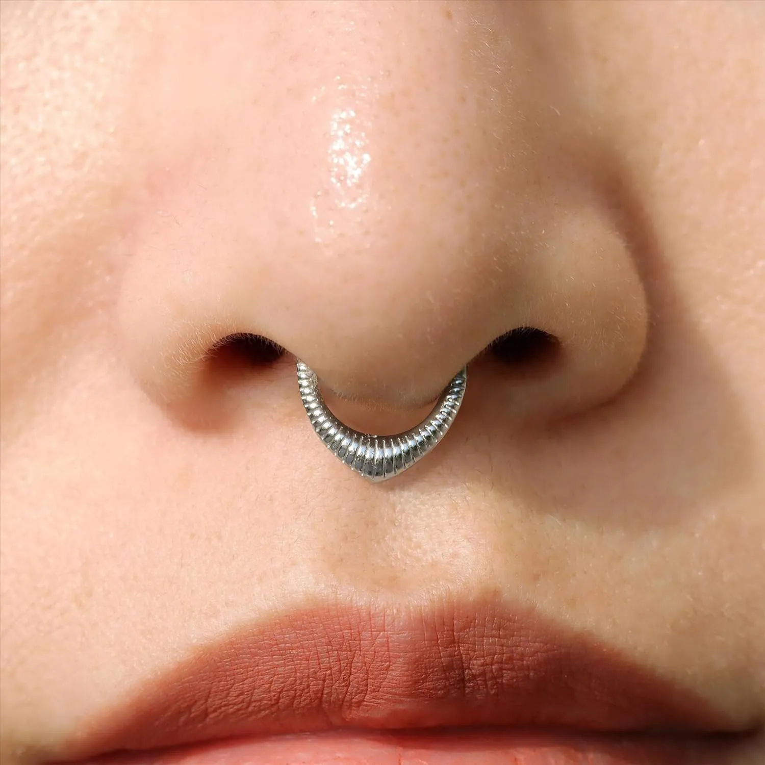 Gold Nose Rings Hoops 316L Surgical Steel Flower Nose Ring Silver Septum Rings 16g Clicker Daith Hinged Piercing Jewelry Gifts 1.2 * 8mm