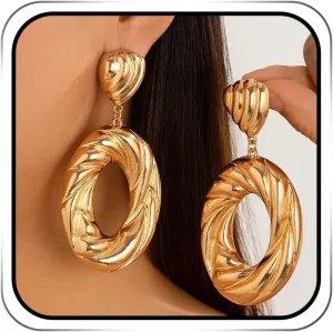 Gold Plated Drop Dangle Earrings Lightweight Trendy Earring for Women Jewelry Gift
