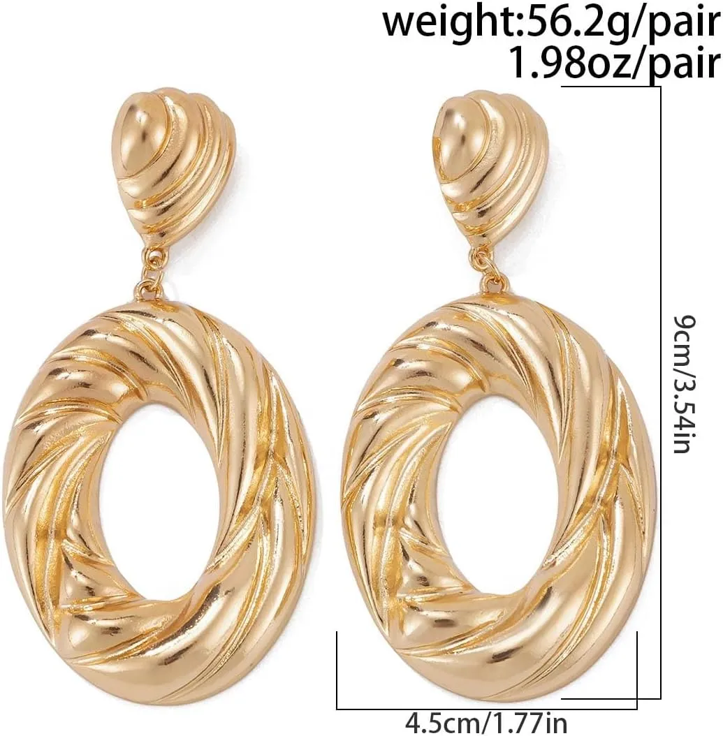 Gold Plated Drop Dangle Earrings Lightweight Trendy Earring for Women Jewelry Gift
