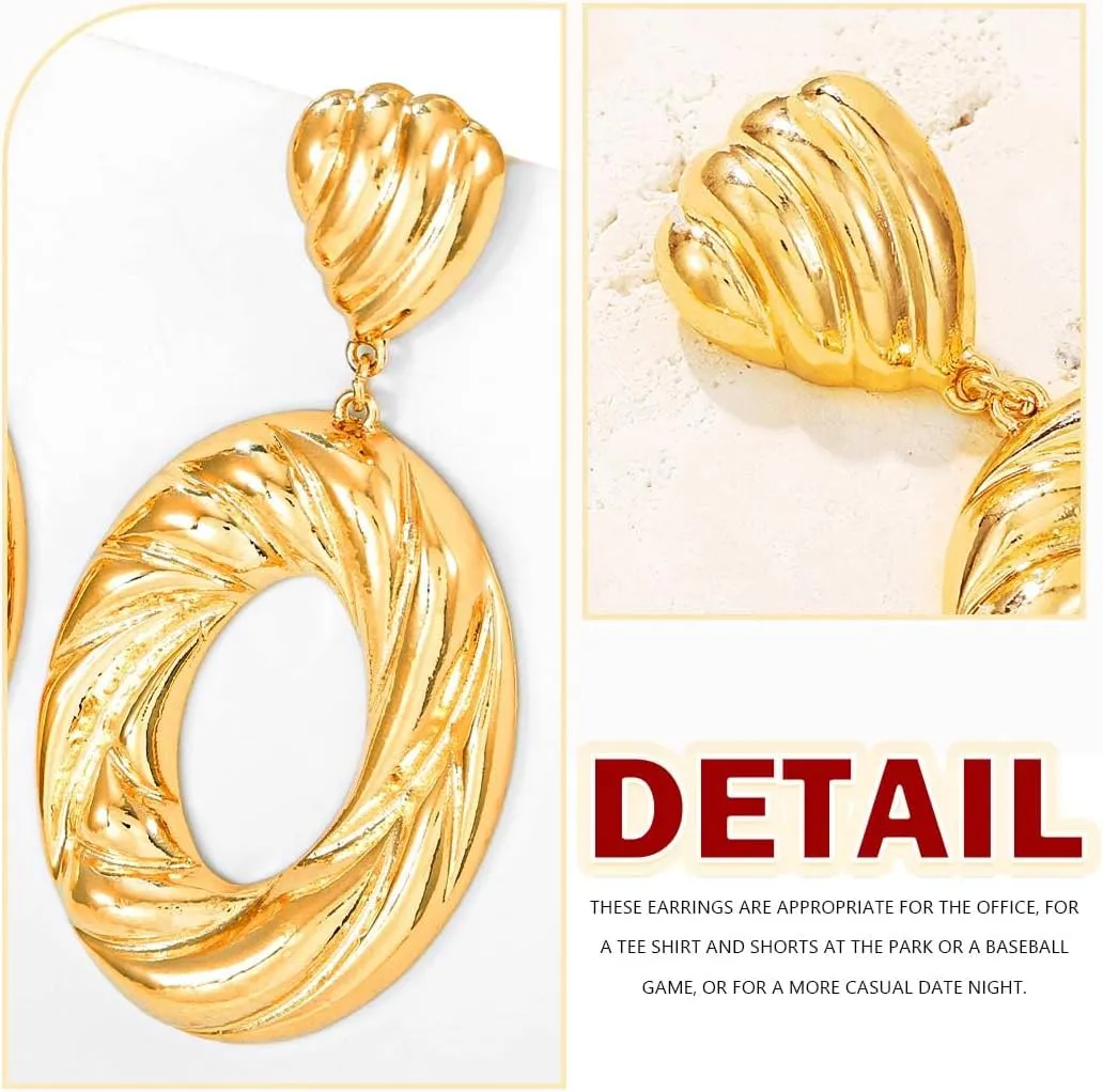 Gold Plated Drop Dangle Earrings Lightweight Trendy Earring for Women Jewelry Gift