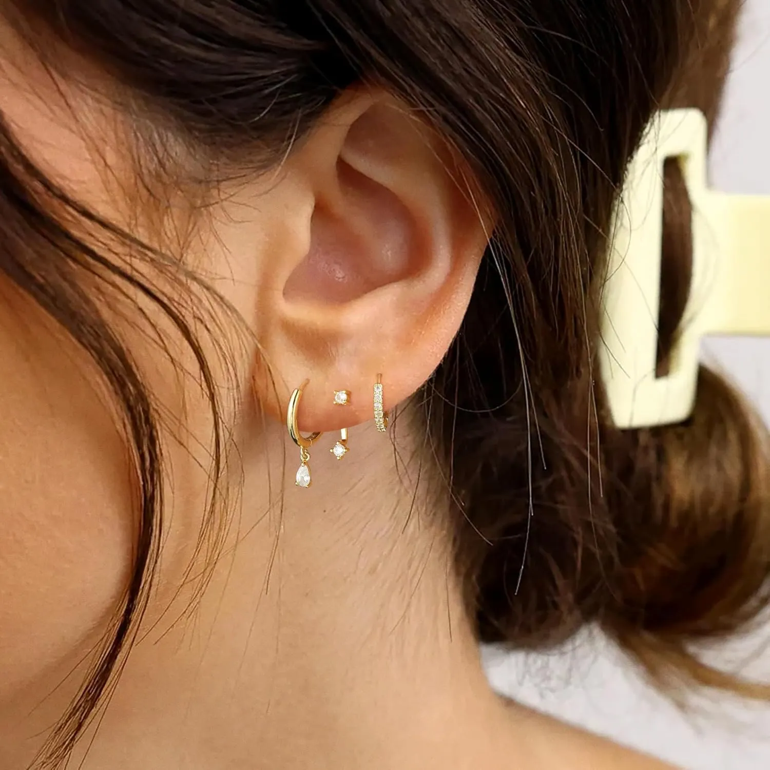 Gold Silver Hoop Earrings for Women Hypoallergenic Trendy Stud Earrings Small Dangle Huggie Hoop Earrings for Women Jewelry Gifts