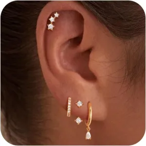 Gold Silver Hoop Earrings for Women Hypoallergenic Trendy Stud Earrings Small Dangle Huggie Hoop Earrings for Women Jewelry Gifts