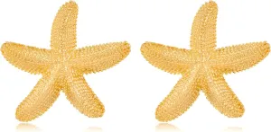 Gold Starfish Earrings for Women Chunky Sea Star Earrings Summer Beach Earring Vacation Trendy Jewelry
