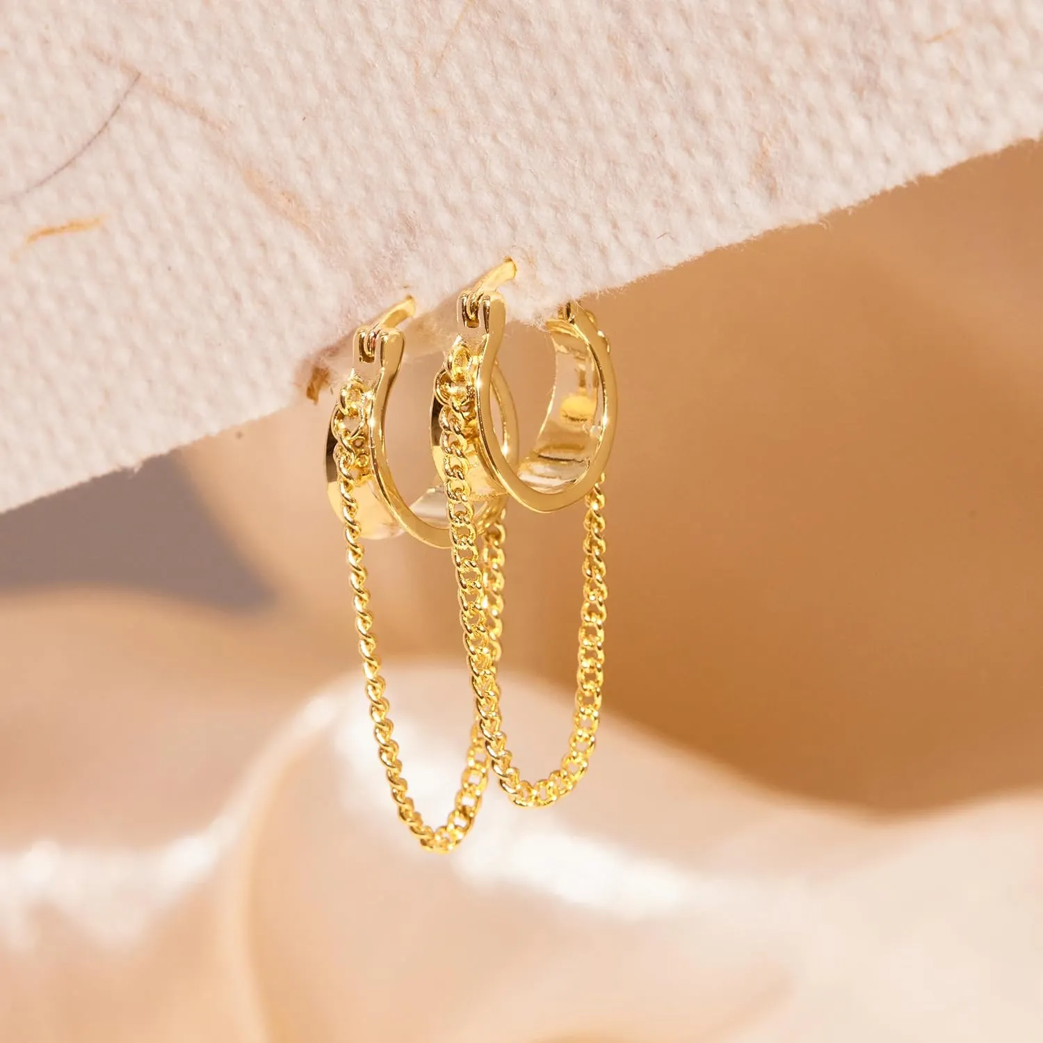 Gold Statement Earrings for Women Trendy, 14k Chunky Stud Earrings, Lightweight Hypoallergenic Fashion Gold Jewelry Gifts