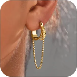 Gold Statement Earrings for Women Trendy, 14k Chunky Stud Earrings, Lightweight Hypoallergenic Fashion Gold Jewelry Gifts
