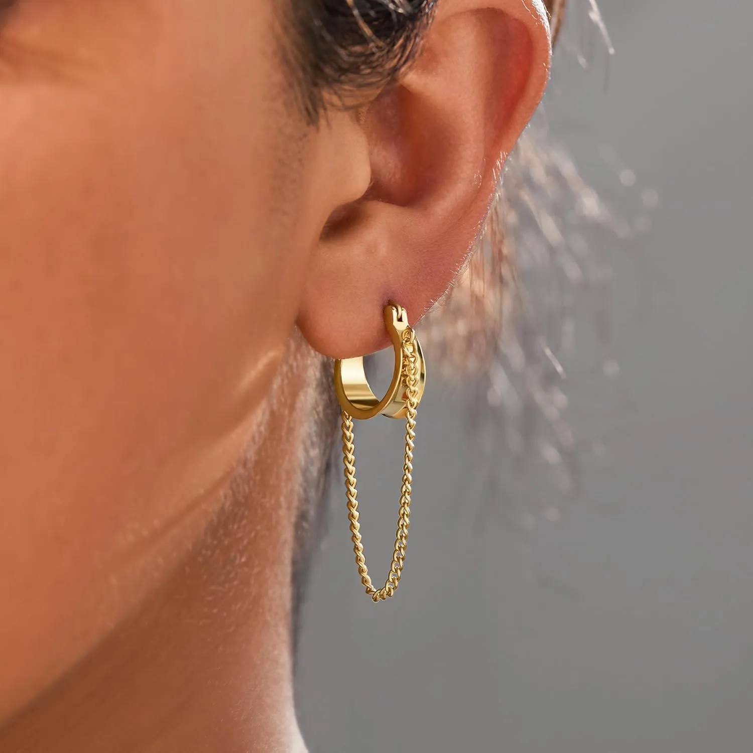 Gold Statement Earrings for Women Trendy, 14k Chunky Stud Earrings, Lightweight Hypoallergenic Fashion Gold Jewelry Gifts