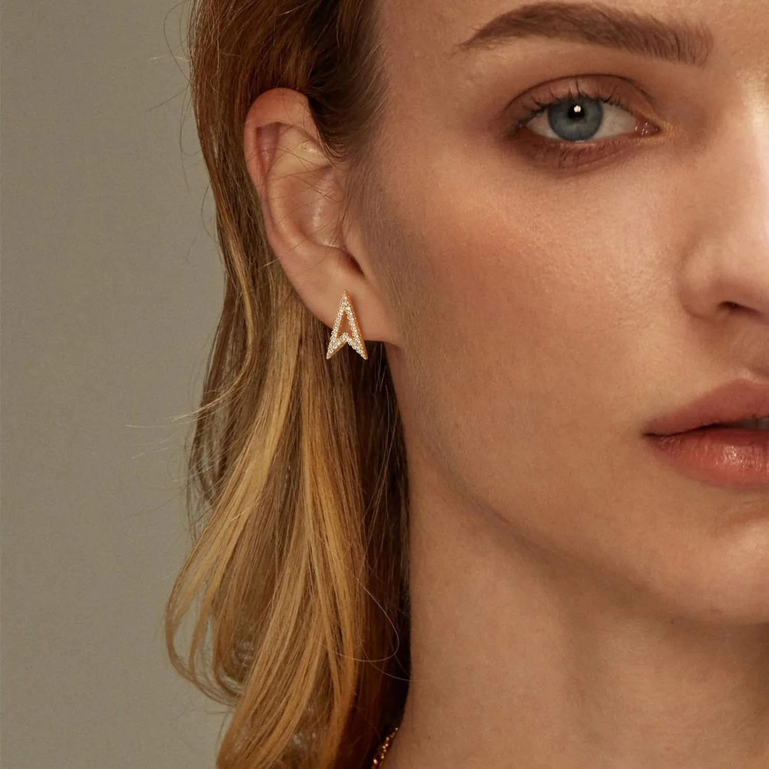 Gold Stud Earrings for Women 14K Gold Plated S925 Sterling Silver Post, Small Stud Earrings Hypoallergenic Lightweight Jewelry Gifts