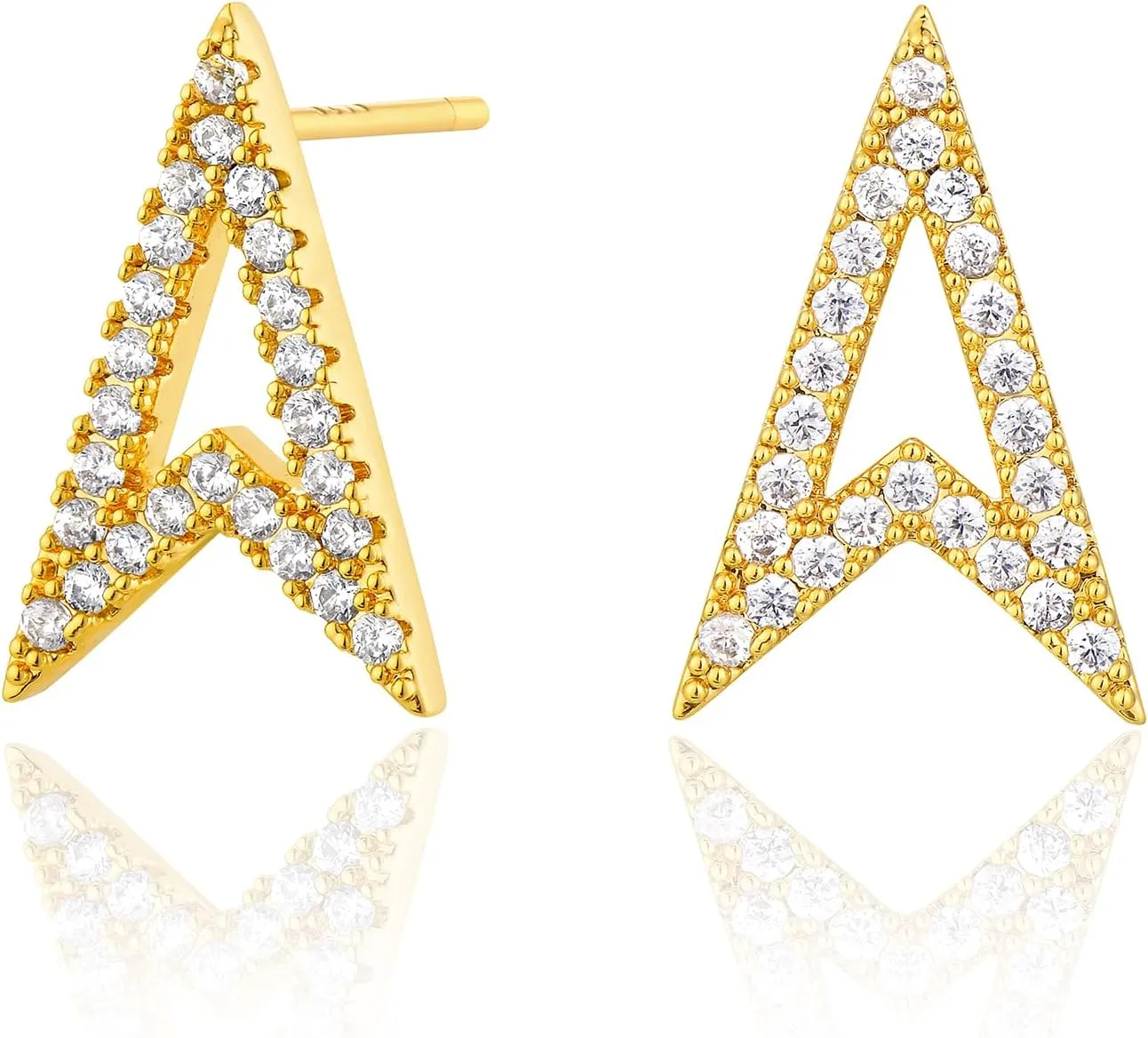 Gold Stud Earrings for Women 14K Gold Plated S925 Sterling Silver Post, Small Stud Earrings Hypoallergenic Lightweight Jewelry Gifts