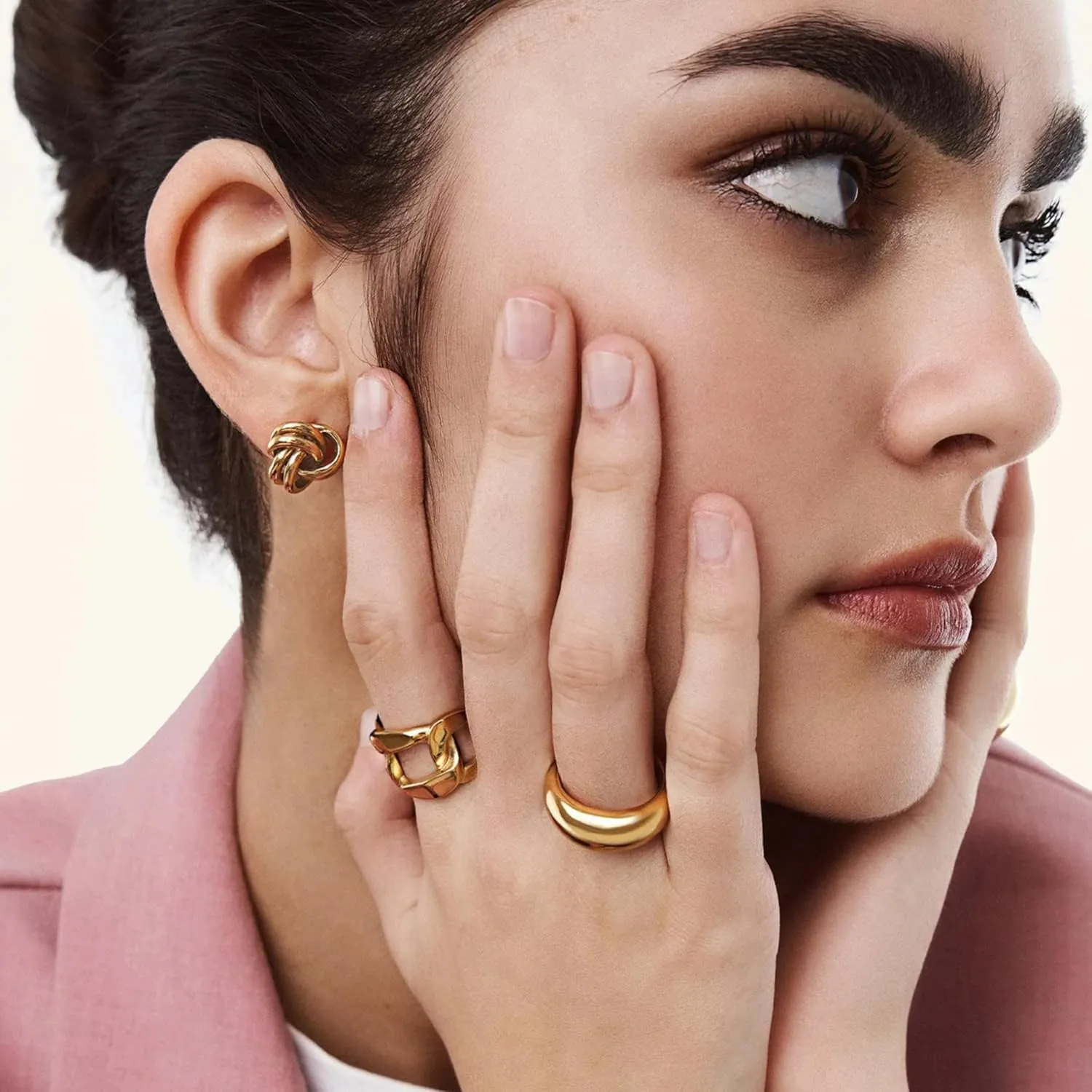 Gold Stud Earrings For Women Trendy - Lightweight Waterproof & Sweatproof Jewerly