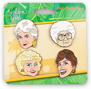 Golden Girls Collector Enamel Pin Set | 4 Pieces | Blanche, Dorothy, Rose and Sophia