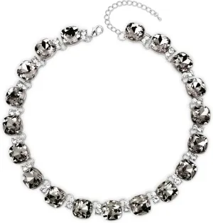 Grey/Blue Austrian Crystal Wedding Bridal Jewelry Set for Brides Bridesmaid, Gemstone Statement Necklace and Earring Set Formal Prom Jewelry Set for Silver-Tone Fit With Evening Dress