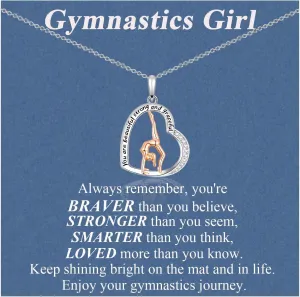 Gymnastics Gifts for Girls Gymnastics Necklace Sport Gifts Jewelry for Gymnast Women for Birthday, Graduation, Christmas