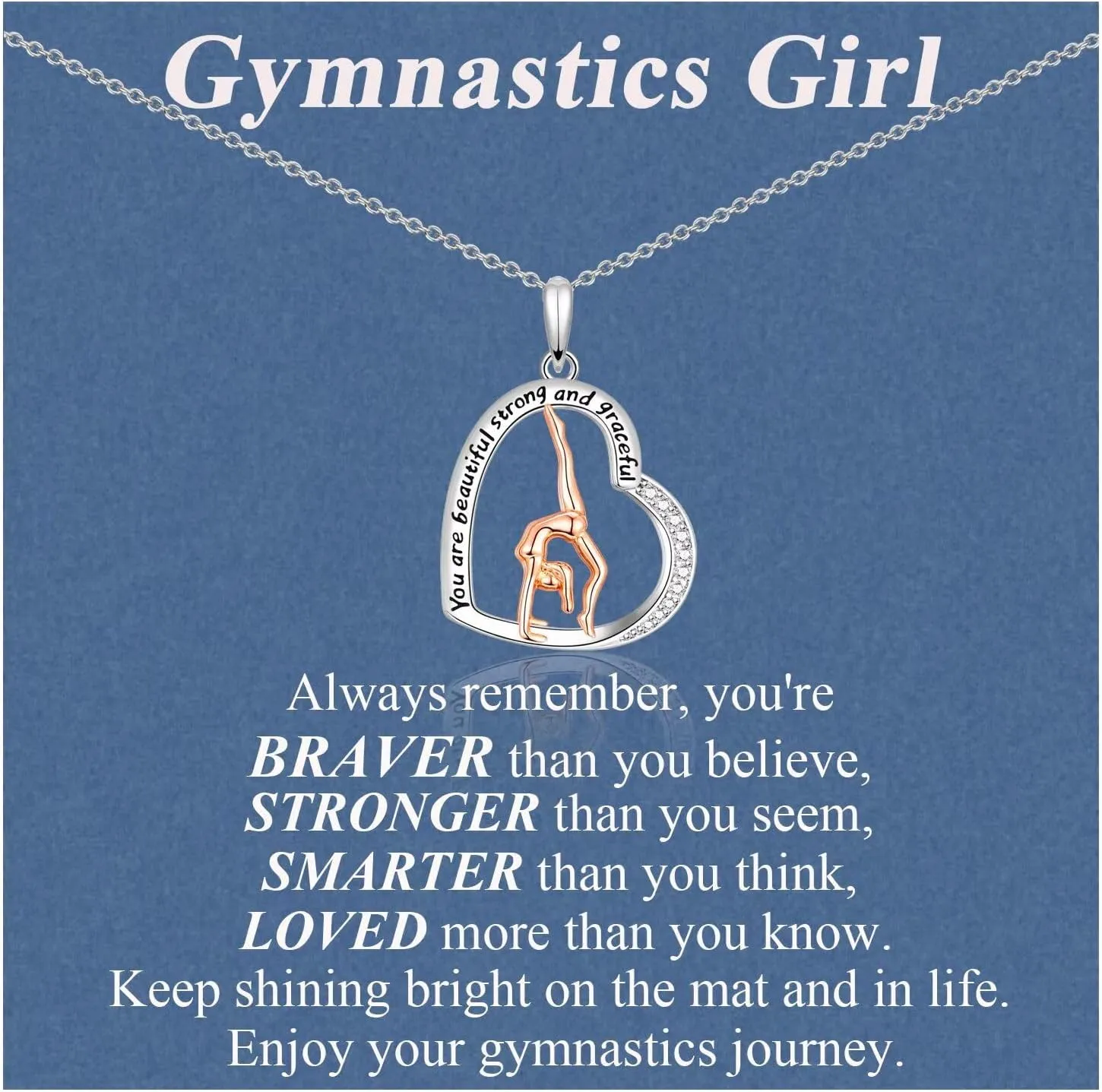 Gymnastics Gifts for Girls Gymnastics Necklace Sport Gifts Jewelry for Gymnast Women for Birthday, Graduation, Christmas
