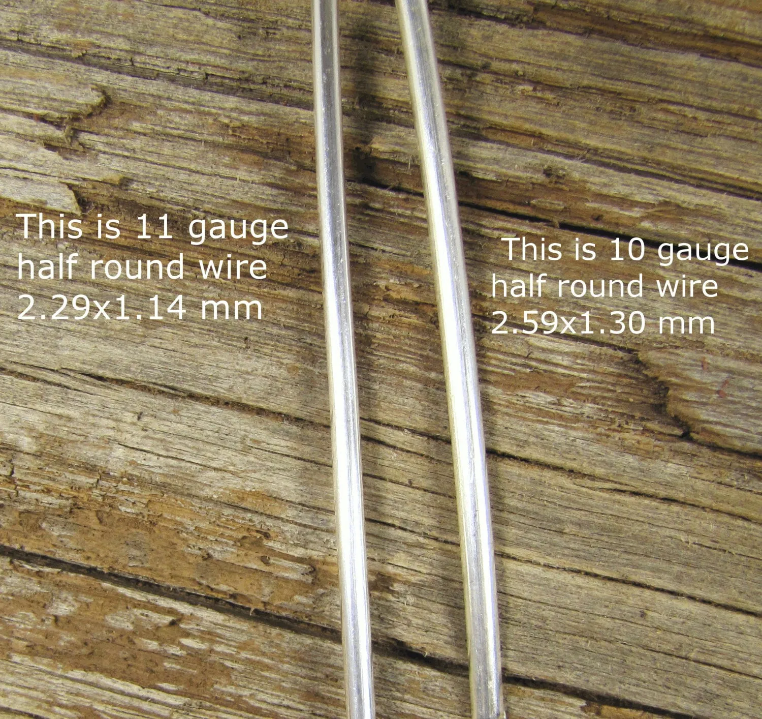 Half Round  wire, 11 gauge Silver Wire, great for stack rings, ring shanks, soldering elements