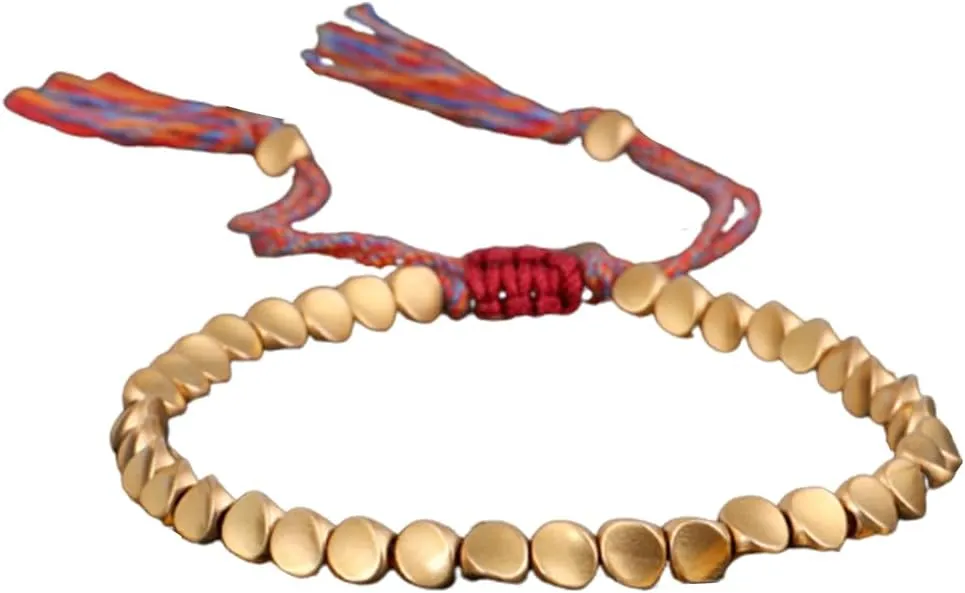Handmade Copper Beads Bracelet for Men and Women,Rope Bracelet and Bangles Jewelry