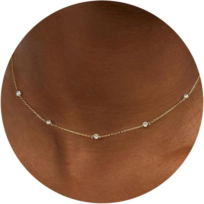 HANLI Necklaces for Women - 14K Gold/White Gold Plated for Everyday Wear | Dainty and Elegant Diamond Jewelry
