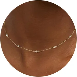 HANLI Necklaces for Women - 14K Gold/White Gold Plated for Everyday Wear | Dainty and Elegant Diamond Jewelry