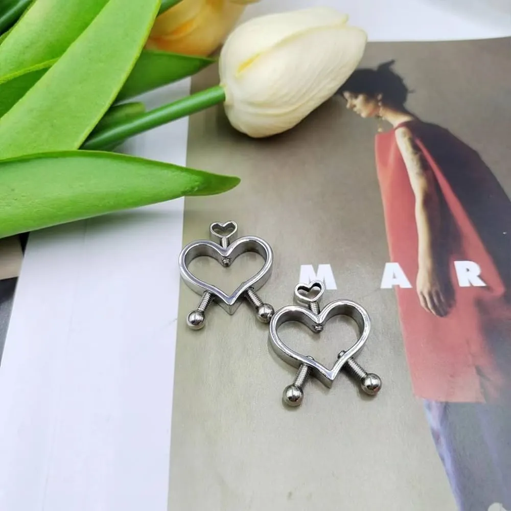 Heart Nipple Rings - 316L Stainless Steel Nipple Piercings Barbell Piercing Jewelry for Women and Men