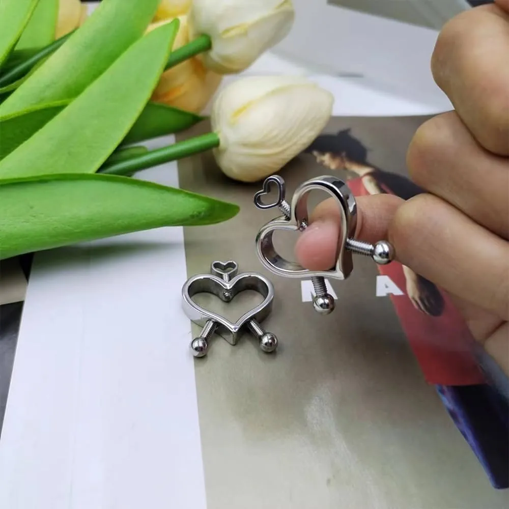 Heart Nipple Rings - 316L Stainless Steel Nipple Piercings Barbell Piercing Jewelry for Women and Men