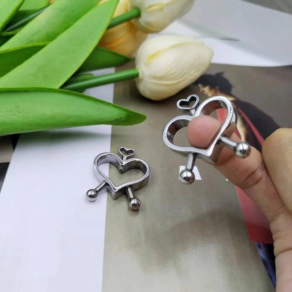 Heart Nipple Rings - 316L Stainless Steel Nipple Piercings Barbell Piercing Jewelry for Women and Men