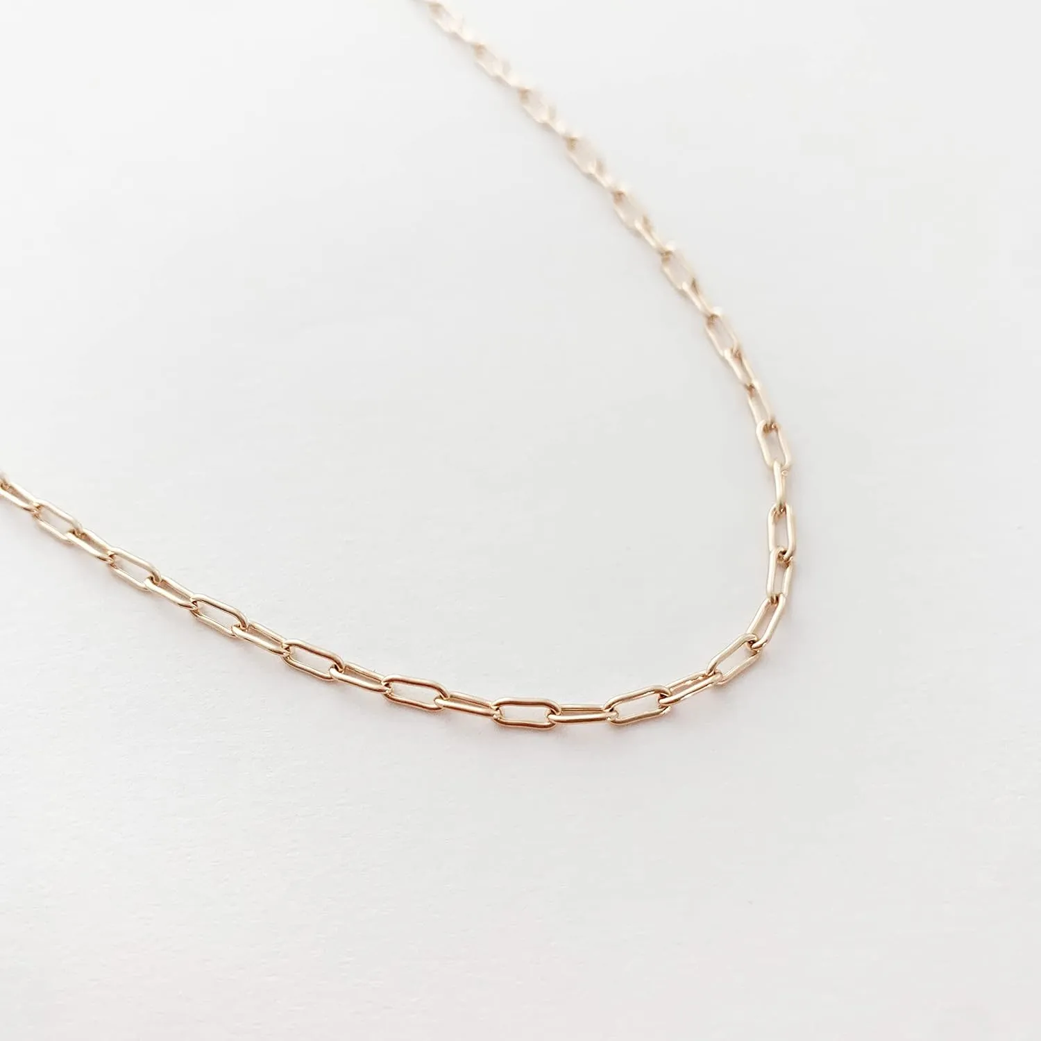 Honeycat Olivia Dainty Paperclip Link Chain Necklace in Silver | Minimalist, Delicate Jewelry