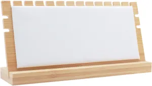 Horizontal Necklace Jewelry Display Stand with White Leather Soft Mat Bamboo Necklace Pendant Tabletop Display Storage Holder
