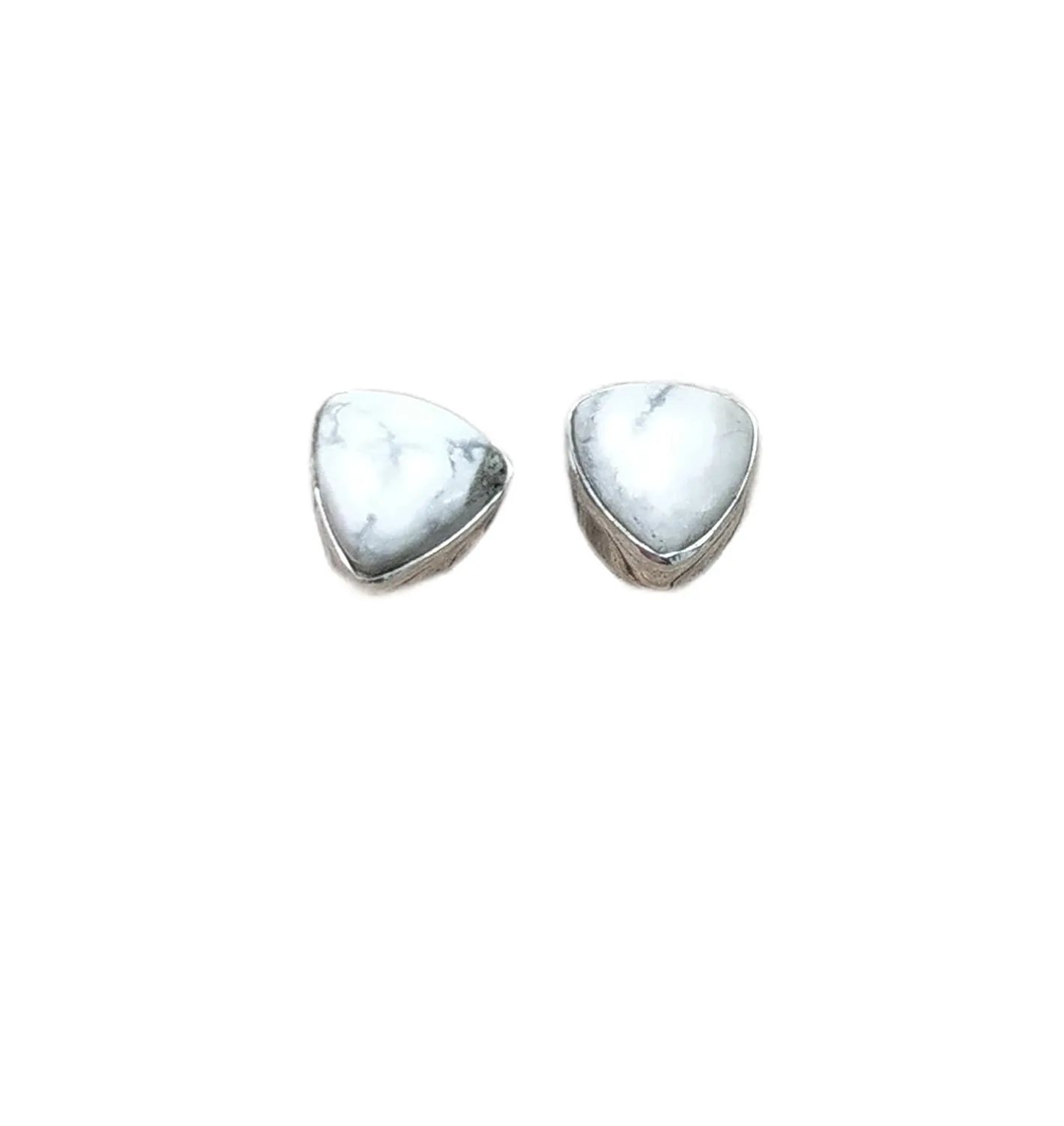 Howlite Studs Earrings, White Buffalo Jewelry, Minimalist Studs, Marble Gemstone Earrings, White Turquoise Posts Studs, Sterling Silver Studs, Southwestern Studs, Promise Jewelry, Gift For Her/Him