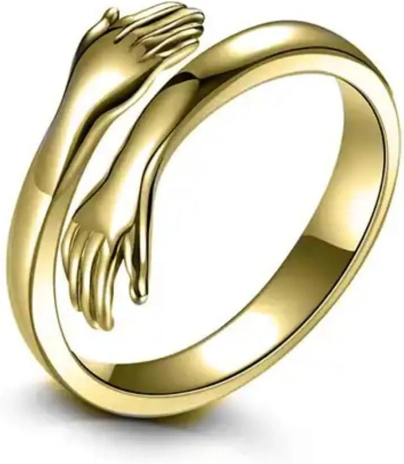 Hug Rings for Women Hug Hands Open Rings Couple Hugging Stackable Rings for Women Wedding Ring Birthday Gifts