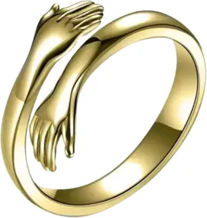 Hug Rings for Women Hug Hands Open Rings Couple Hugging Stackable Rings for Women Wedding Ring Birthday Gifts