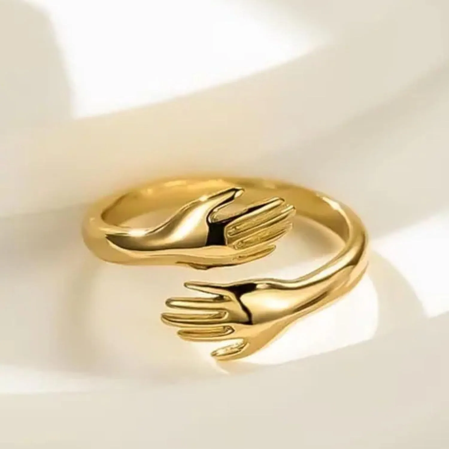 Hug Rings for Women Hug Hands Open Rings Couple Hugging Stackable Rings for Women Wedding Ring Birthday Gifts