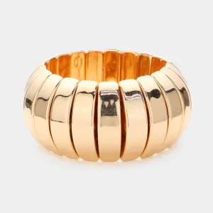 iLLASPARKZ Chunky Metal Rib Stretch Bracelet