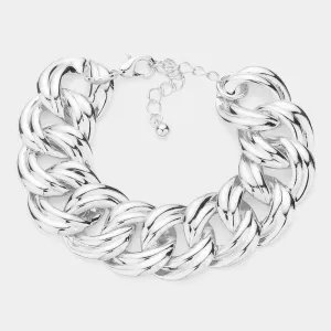 iLLASPARKZ Chunky Textured Metal Chain Bracelet