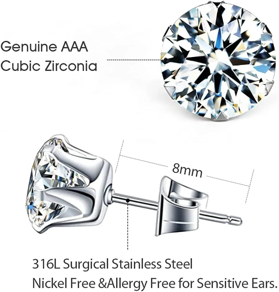 Incaton 16G Cartilage Earrings Set Hypollergenic Screw Back Stud Earrings Helix Tragus Earrings for Women Silver Cartilage Hoop Earrings