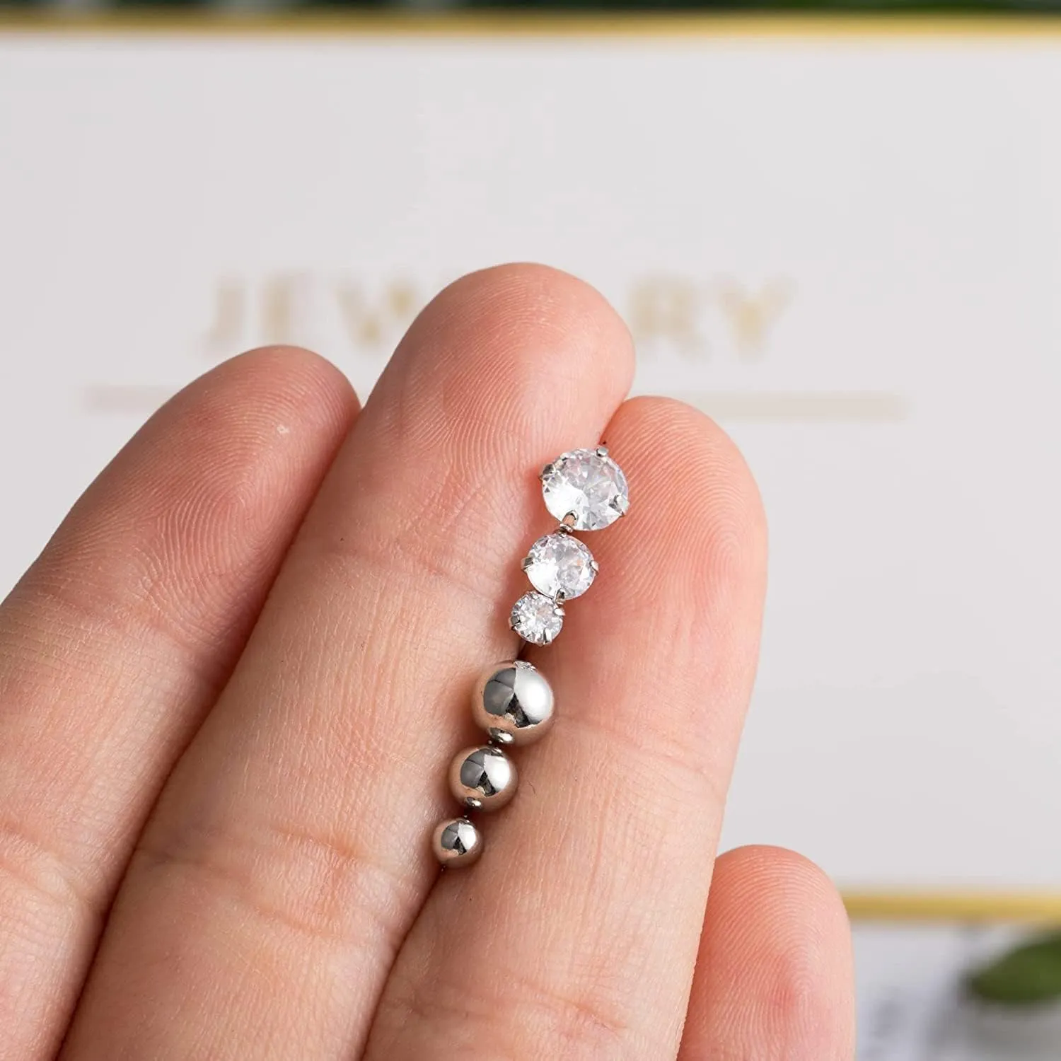 Incaton 16G Cartilage Earrings Set Hypollergenic Screw Back Stud Earrings Helix Tragus Earrings for Women Silver Cartilage Hoop Earrings