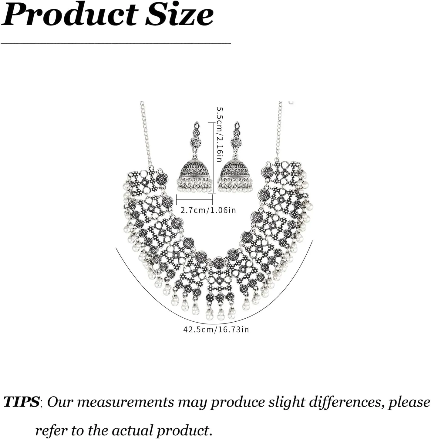 Indian Jhumka Earrings Rhinestone Bell Pendant with Tassel Vintage Boho Wedding Jewelry