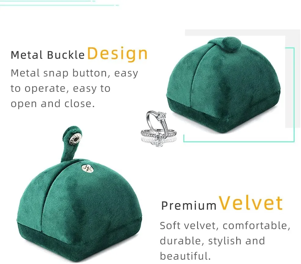 iSuperb Green Pendant Necklace Velvet Box Jewelry Gift Box Couple Engagement Ring Earring Jewelry Display for Wedding Anniversary Proposal