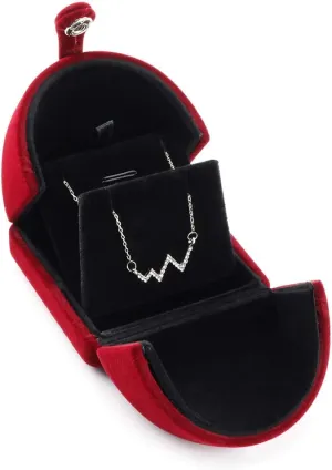 iSuperb Red Wine Velvet Pendant Necklace Box Jewelry Gift Box Bracelet Chain Earrings Jewelry Display Storage for Christmas Engagement Proposal