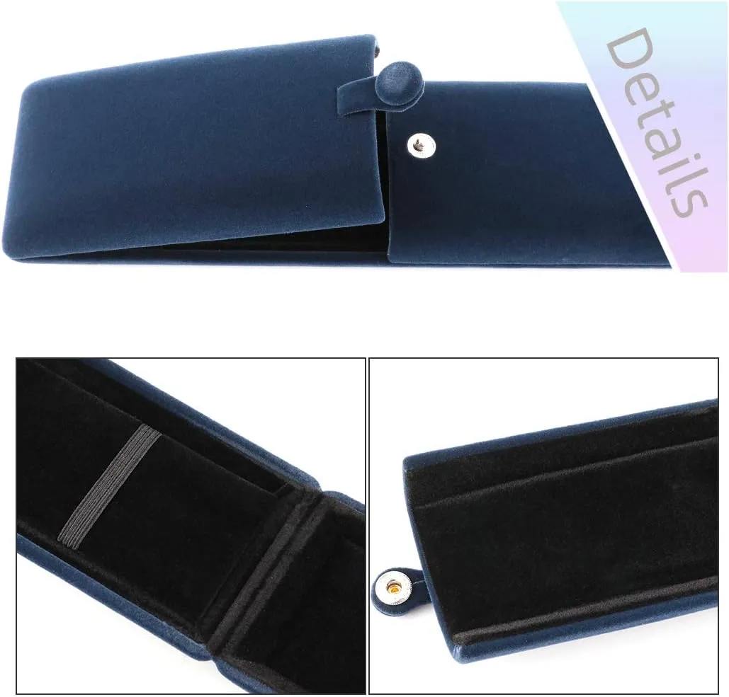 iSuperb Royal Blue Velvet Necklace Long Chain Box Jewelry Gift Box Pendant Bracelet Jewelry Packaging Boxes for Wedding Engagment Proposal Gift