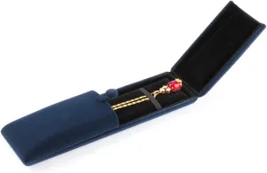 iSuperb Royal Blue Velvet Necklace Long Chain Box Jewelry Gift Box Pendant Bracelet Jewelry Packaging Boxes for Wedding Engagment Proposal Gift