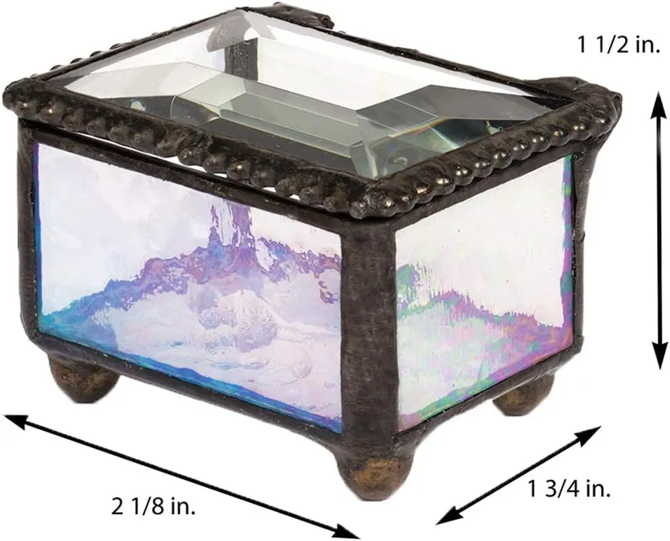 J Devlin - Glass Ring Box Jewelry Keepsake Trinket - Box 325