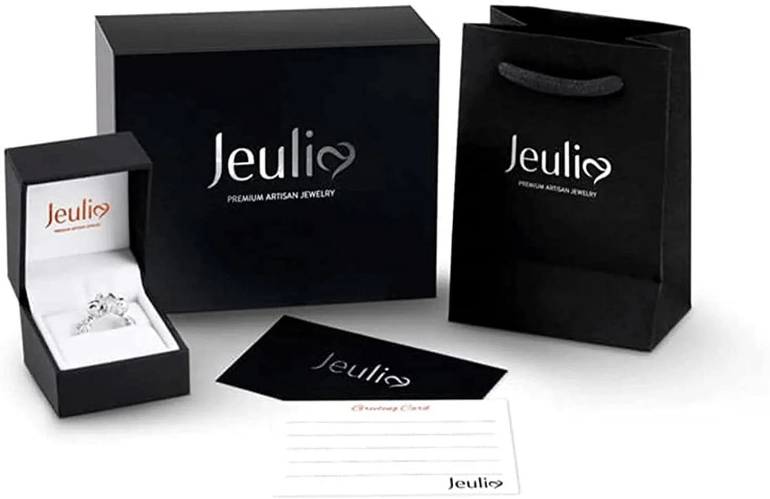 Jeulia "An Encounter with Myself Marquise Cut Sterling Silver Ring Engagement Anniversary Promise Ring Valentine's Day Gift With Jewelry Box for Women